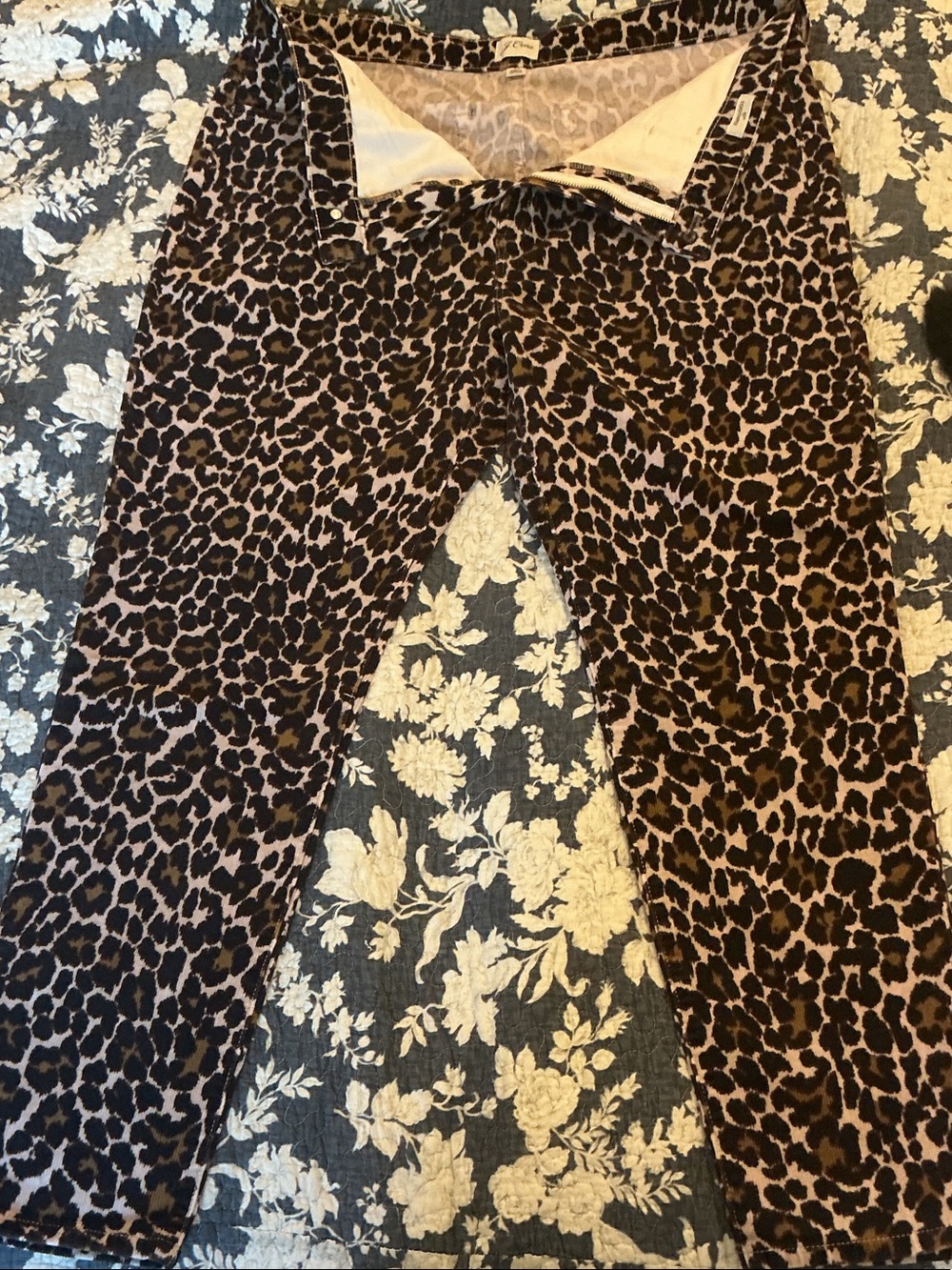 J. Crew Girls' Leopard Print Stretch Leggings - Brown/Black